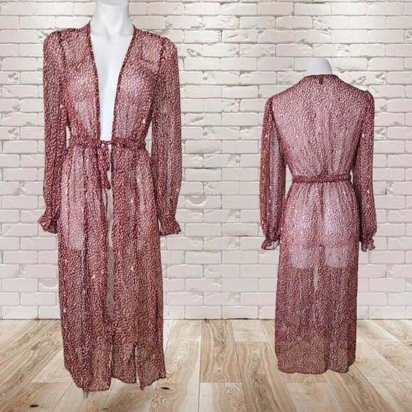 Express Abstract Feather Print Cover-Up - Picture 2 of 5